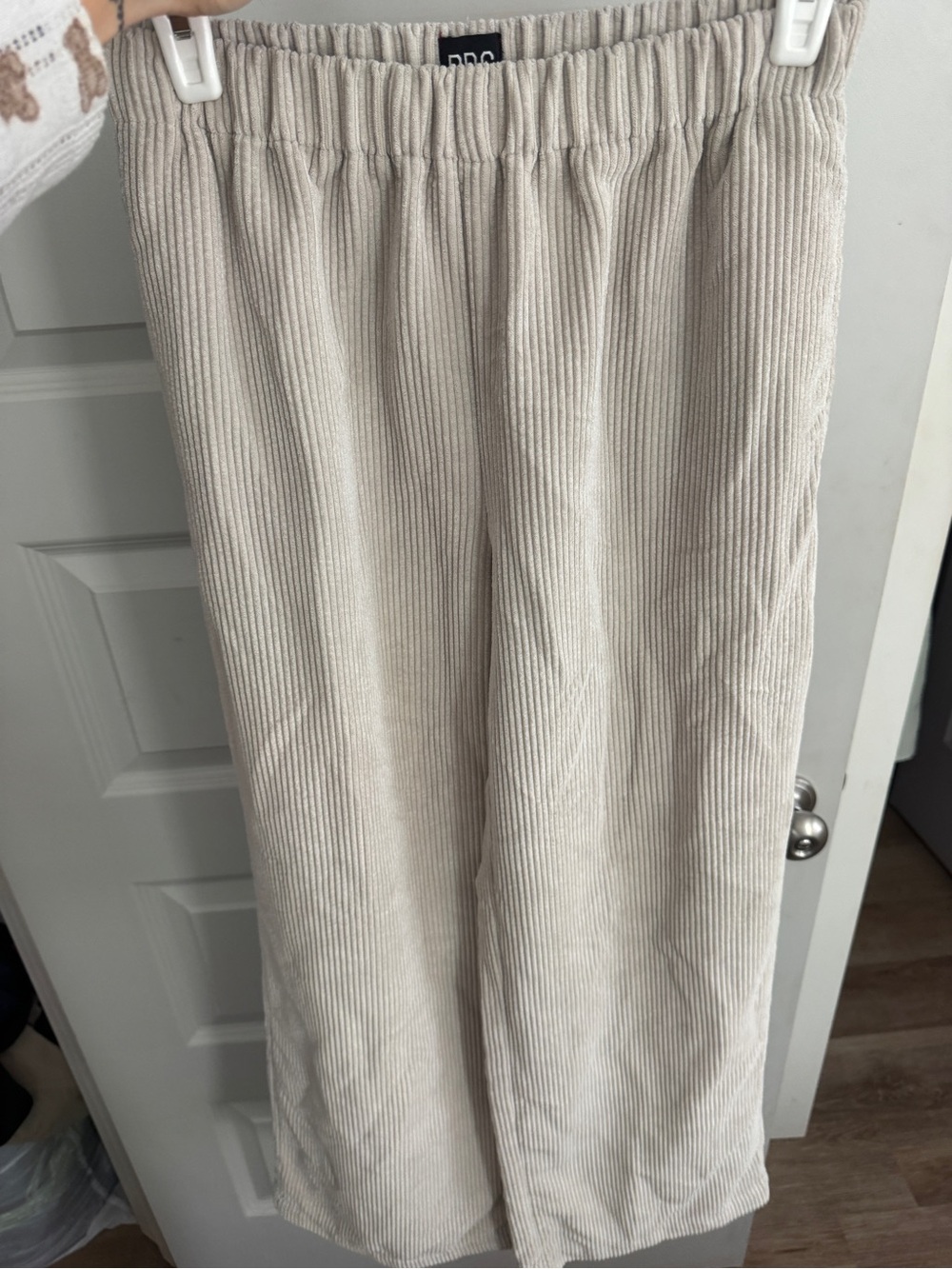 Urban Outfitters Cream Corduroy Straight Leg Pants